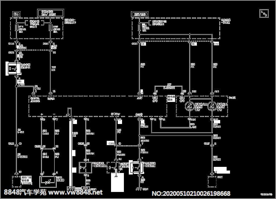 2012别克凯越电路图8.10.2.6仪表板、计量仪表和控制台示意图（蜂鸣器模块）-带乘客感知系统（新凯越）
